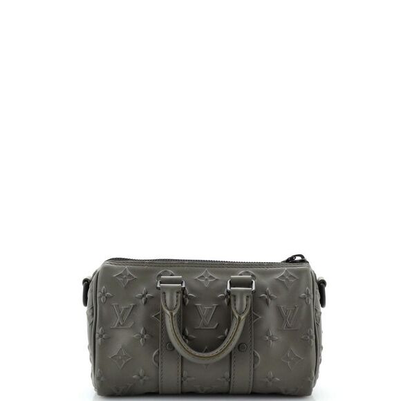 Louis Vuitton Keepall Bandouliere Bag Monogram Seal Leather XS Green - Picture 3 of 7